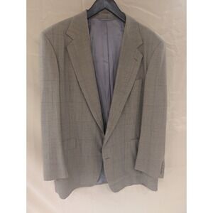 Nick Hilton Collection‎ Mens Plaid Blazer Gray Mark Shale Sport Coat 48 L
